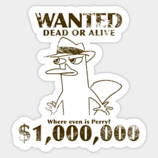 Perry the Platypus - Wanted Sticker